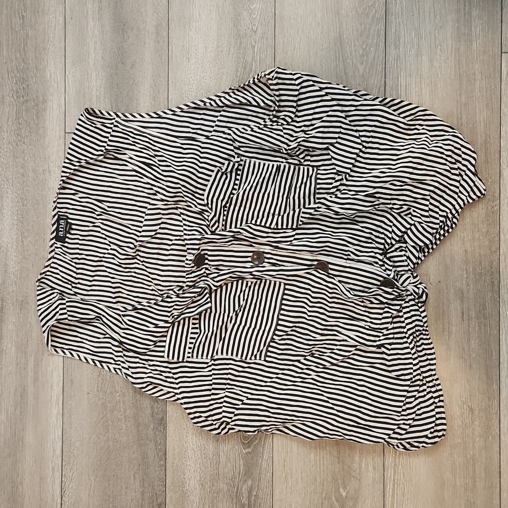 Black and White Striped Tank Blouse